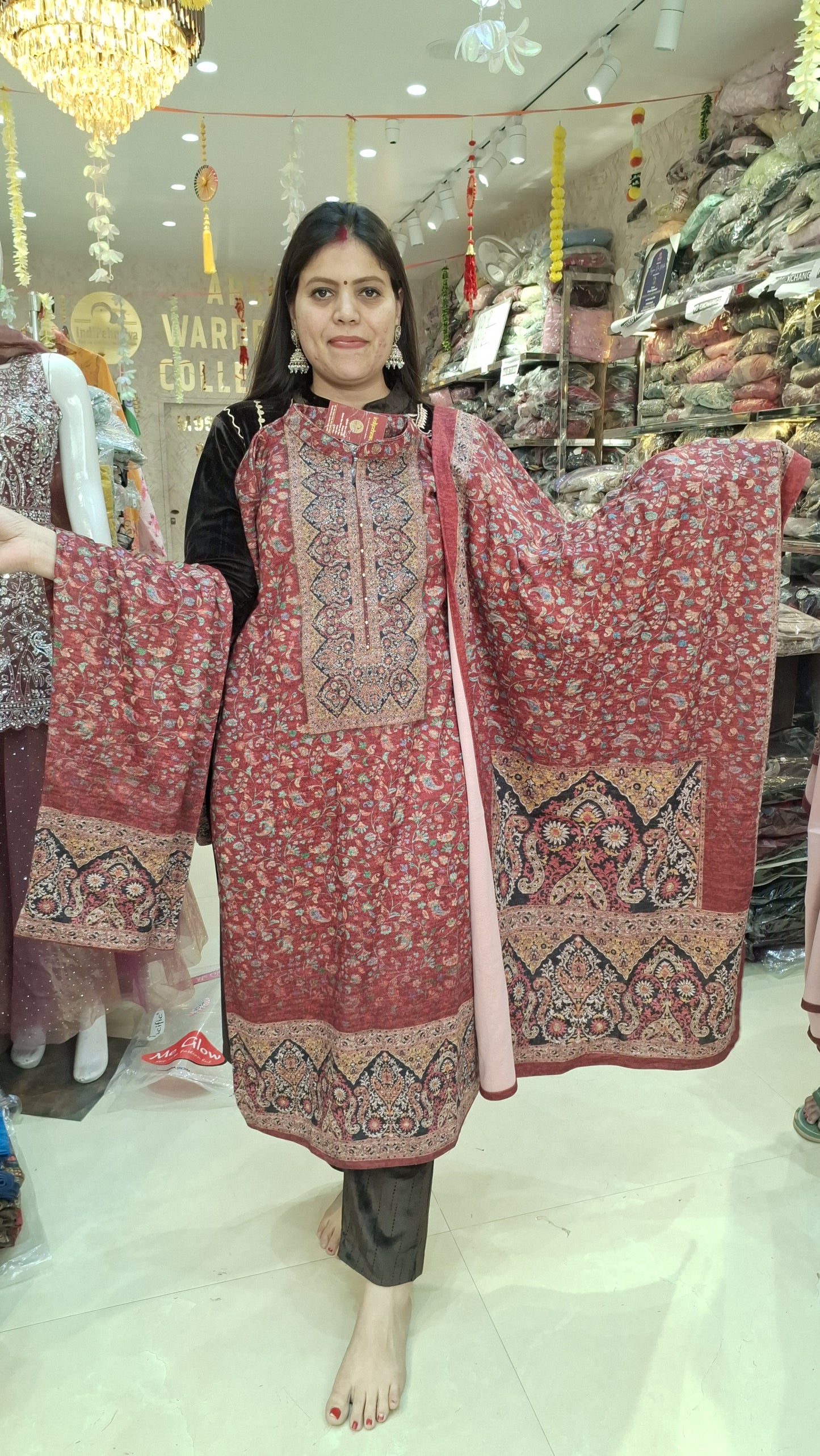 PLUS SIZE WOOL KULLU DESIGN 3PC SUIT (ARTICAL NO-03)