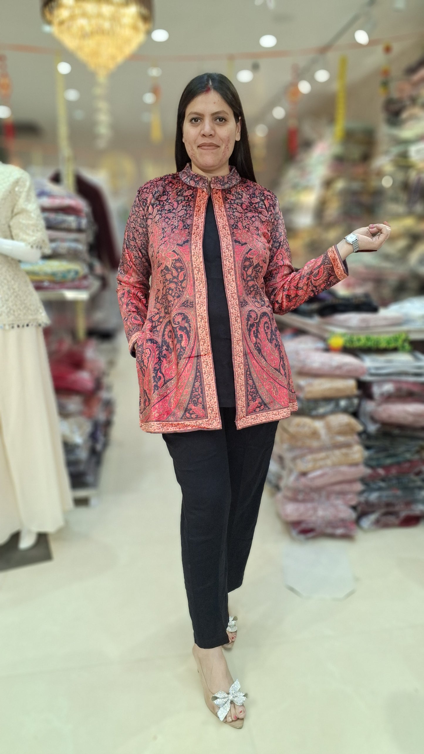 DAFFODIL WOOL THREE PIECE SHORT TOP WITH COAT CORDSET