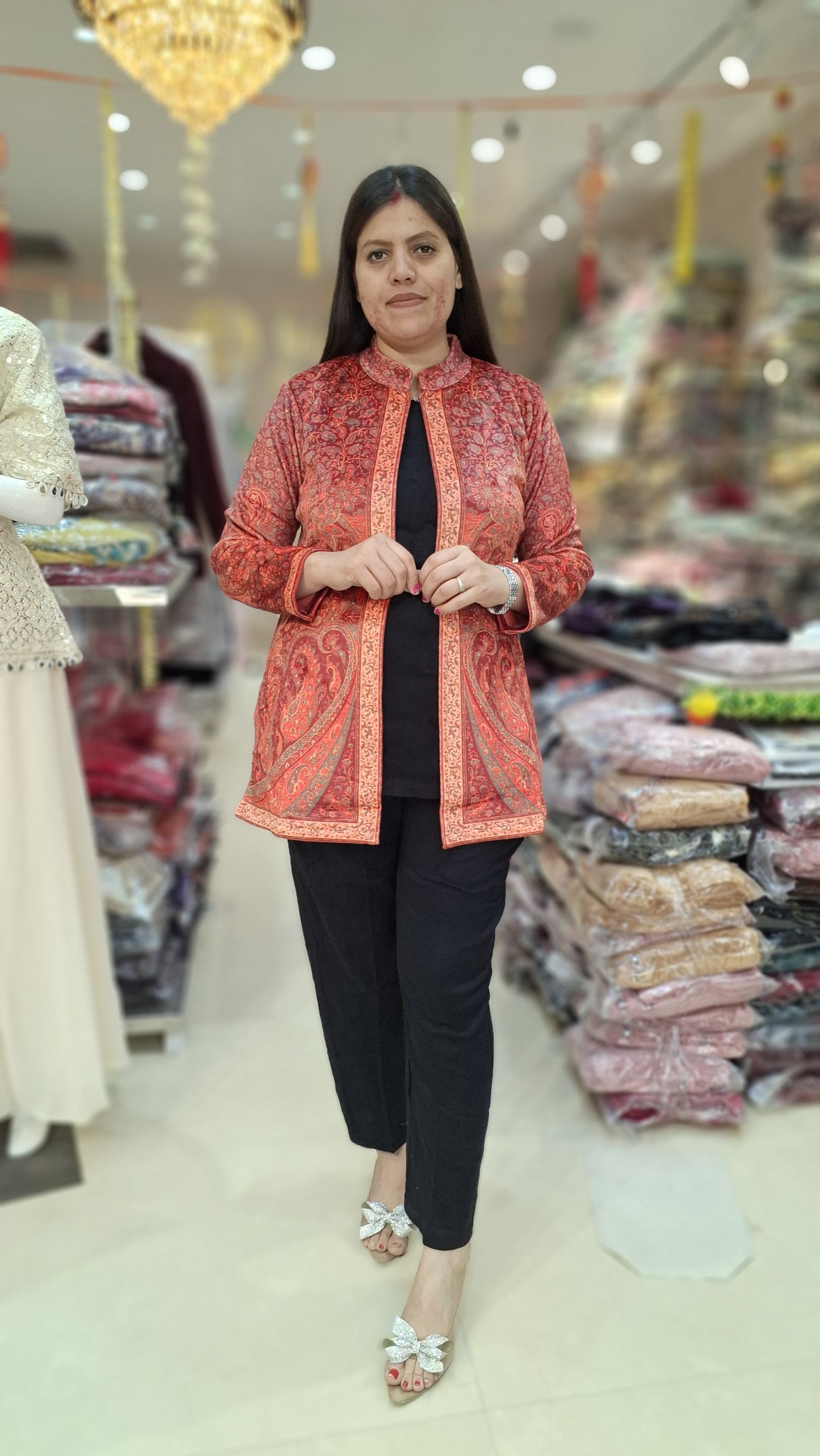 DAFFODIL WOOL THREE PIECE SHORT TOP WITH COAT CORDSET
