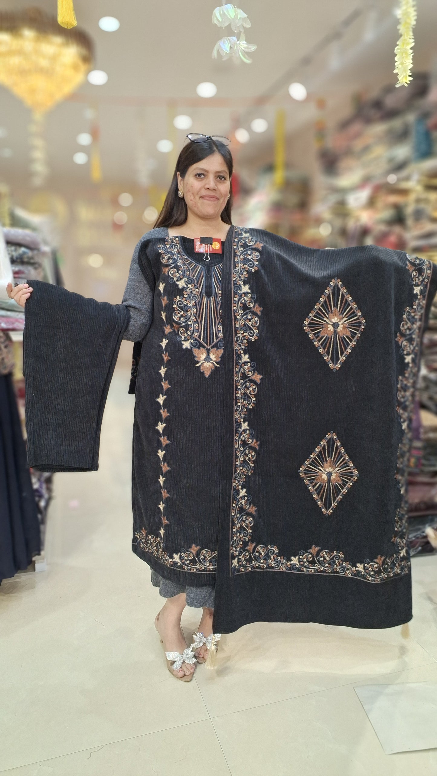 PREMIUM SHANEYL VELVET THREAD WORK 3PC SUIT