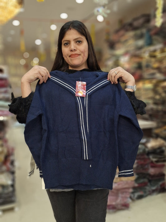 NECK DESIGN PREMIUM WOOL KOREAN TOP