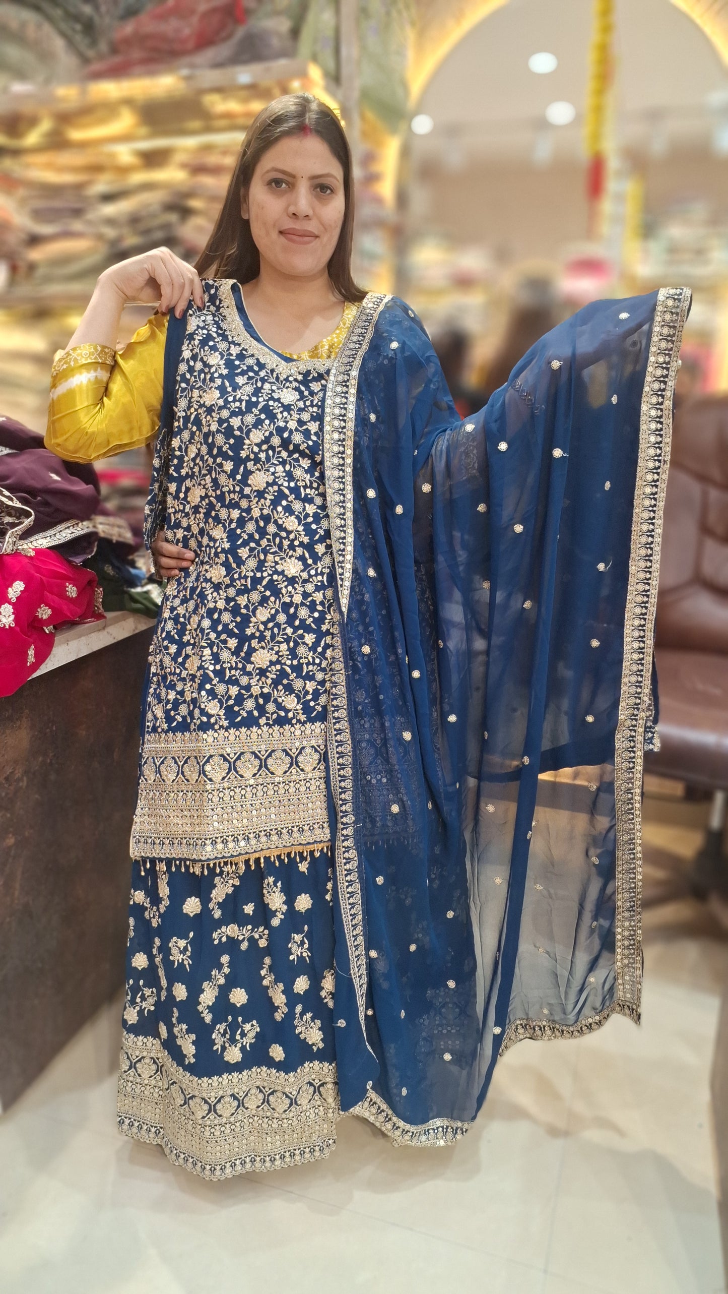 BLUE SIPPI AND TILLA WORK LEHENGA
