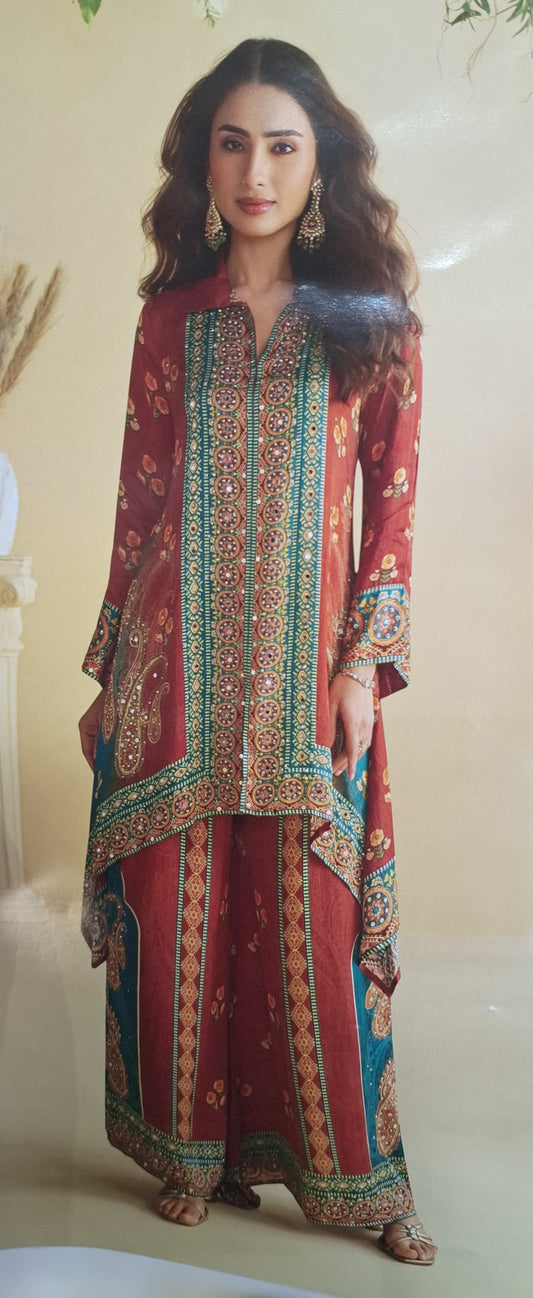 PURE CREPE A-LINE DESIGN FRONT SHORT BACK LONG CORDSET