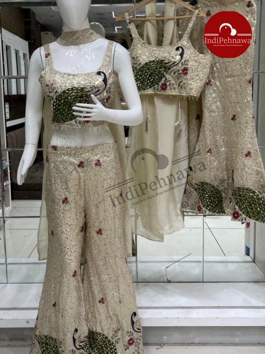 Royal Peacock Charm – Designer Partywear Suit