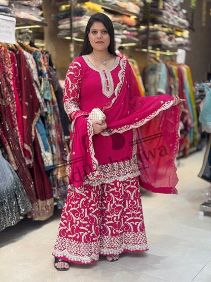 Sitaara Sharara: Starry Elegance with Original Zircon Stones