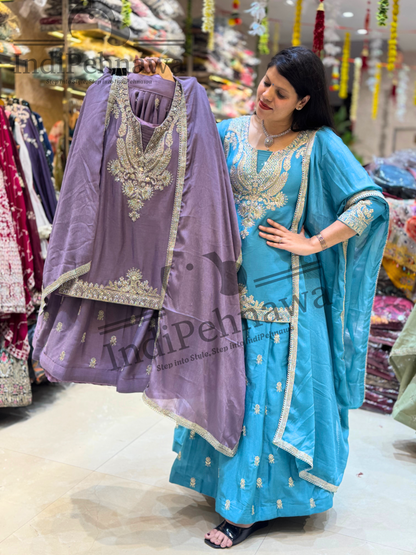 Elegant Pakistani Chinon Lehenga for Weddings & Special Occasions