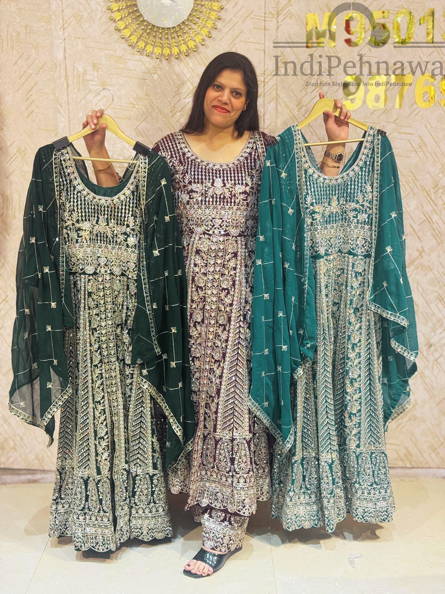 Stunning Front Cut Georgette Party Wear Plazo Suit – Premium Quality & Style