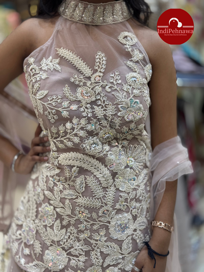 Embroidered Net Fabric with SIPI Thread