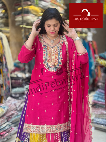 Vibrant Multi-Color Lehenga with Kurti – Elegant Ethnic Wear