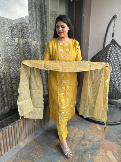 Modal Silk Floral Suit (Style No 1118)