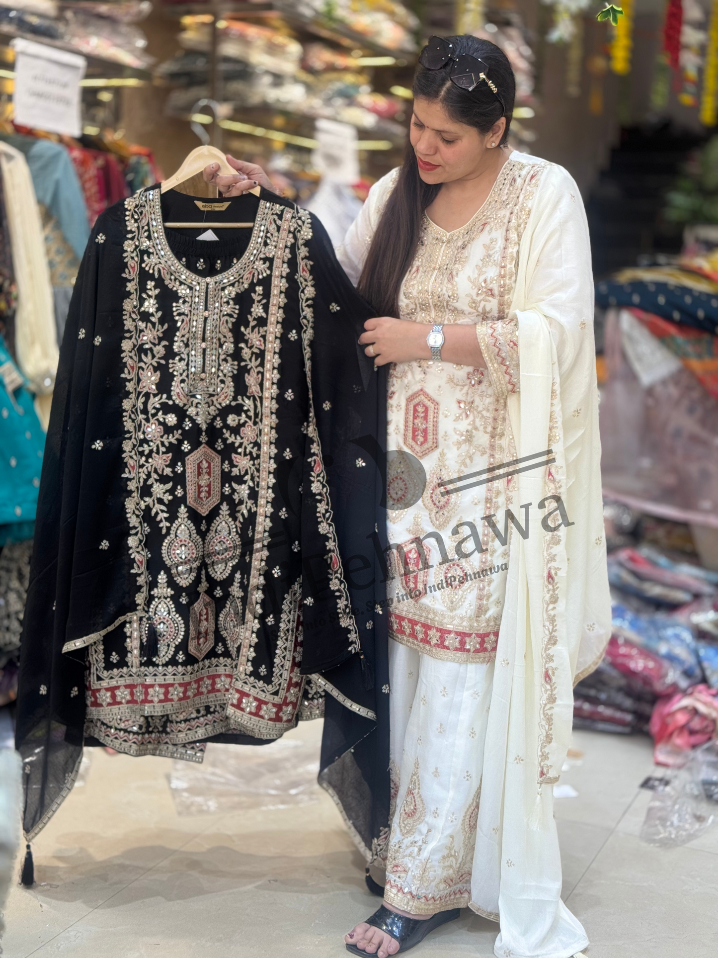 Graceful Tilla Embroidered Chinon Suit – Elevate Your Ethnic Wardrobe