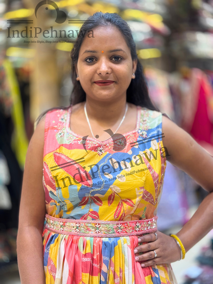 Chinon Gown with Exquisite Full Cutdana Work – Elegant & Stylish