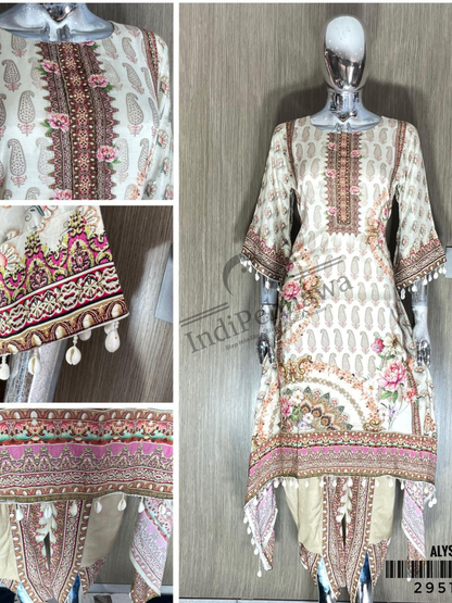 Punjabi Style Pure Crape Embroidered Dhoti Set – Jalandhar Fashion