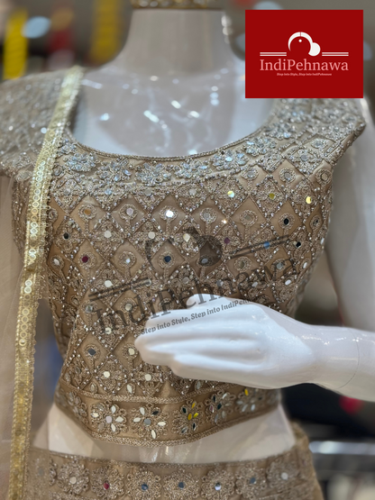 Designer Golden Lehenga for Weddings – Jalandhar, Punjab Exclusive Collection