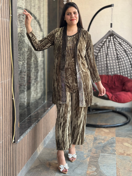 CRUSH VELVET 3 PC CORDSET