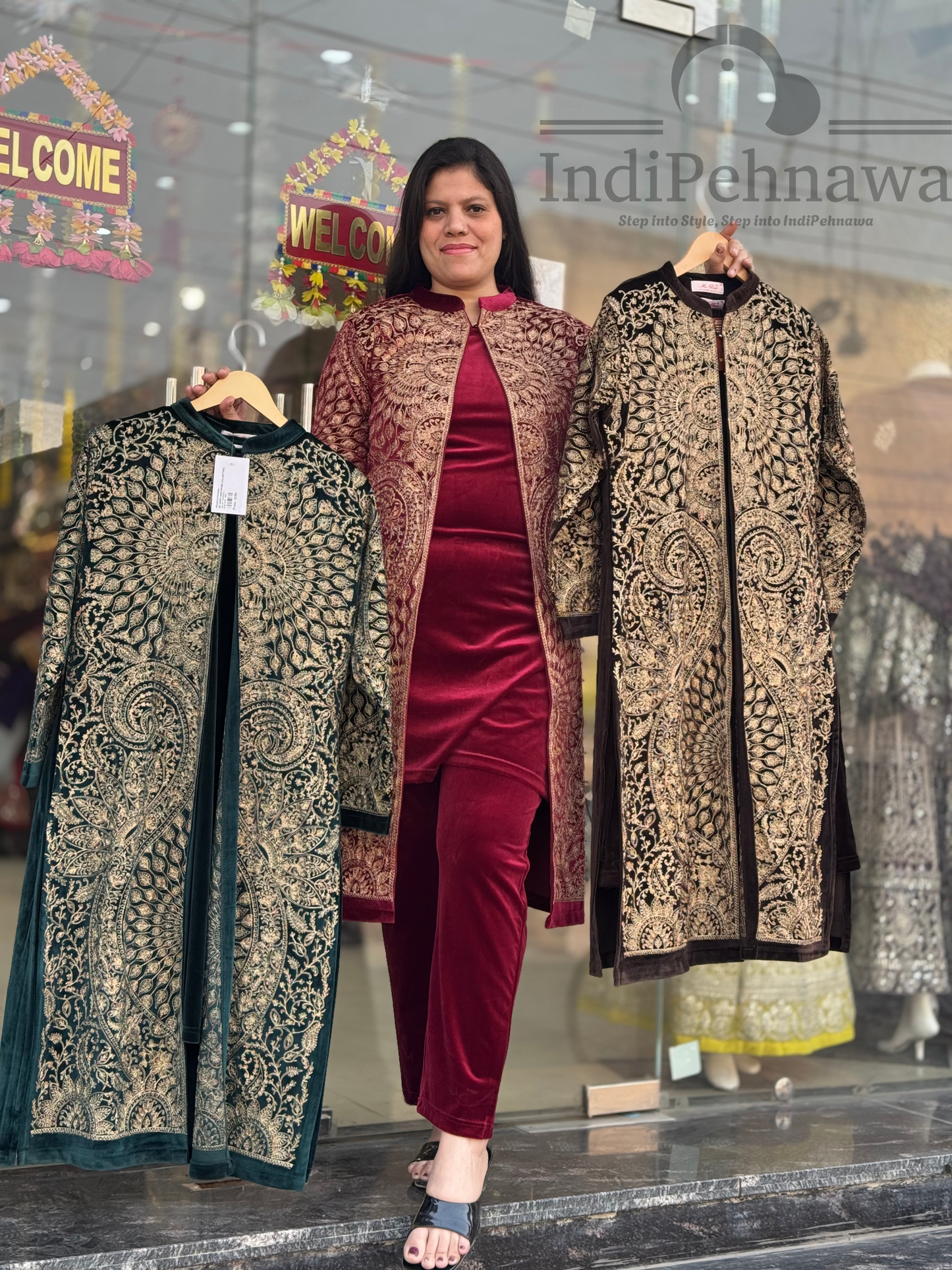 Elegant 3-Piece Premium Cordset with Intricate Thread Work Shrug – Stylish & Comfortable