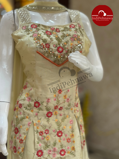 Designer Short Kurti with Jafa Partywear Suit