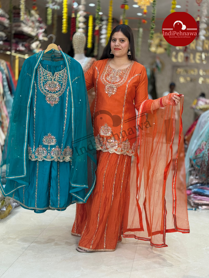 PLUS SIZES SHORT KURTI SUIT WITH JAFA