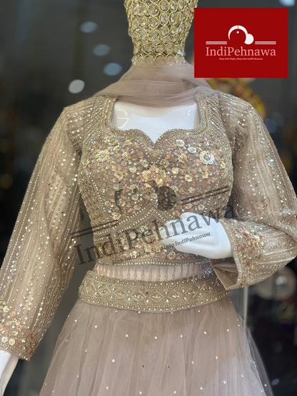 Heavy Party Wear Net Lehenga with Sippy Work – Elegant & Designer Collection