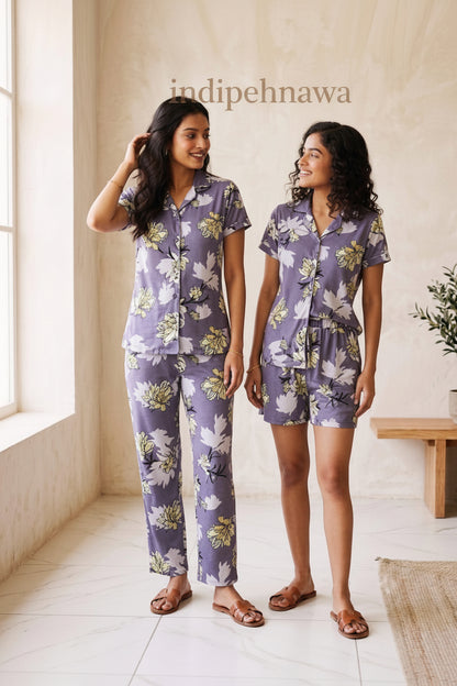PURE MALAI COTTON 3PC NIGHT SUIT