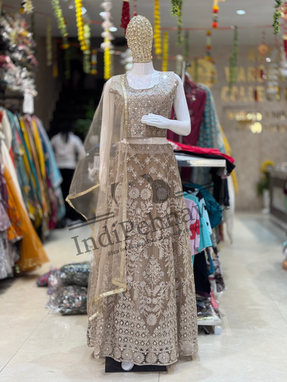 Designer Golden Lehenga for Weddings – Jalandhar, Punjab Exclusive Collection