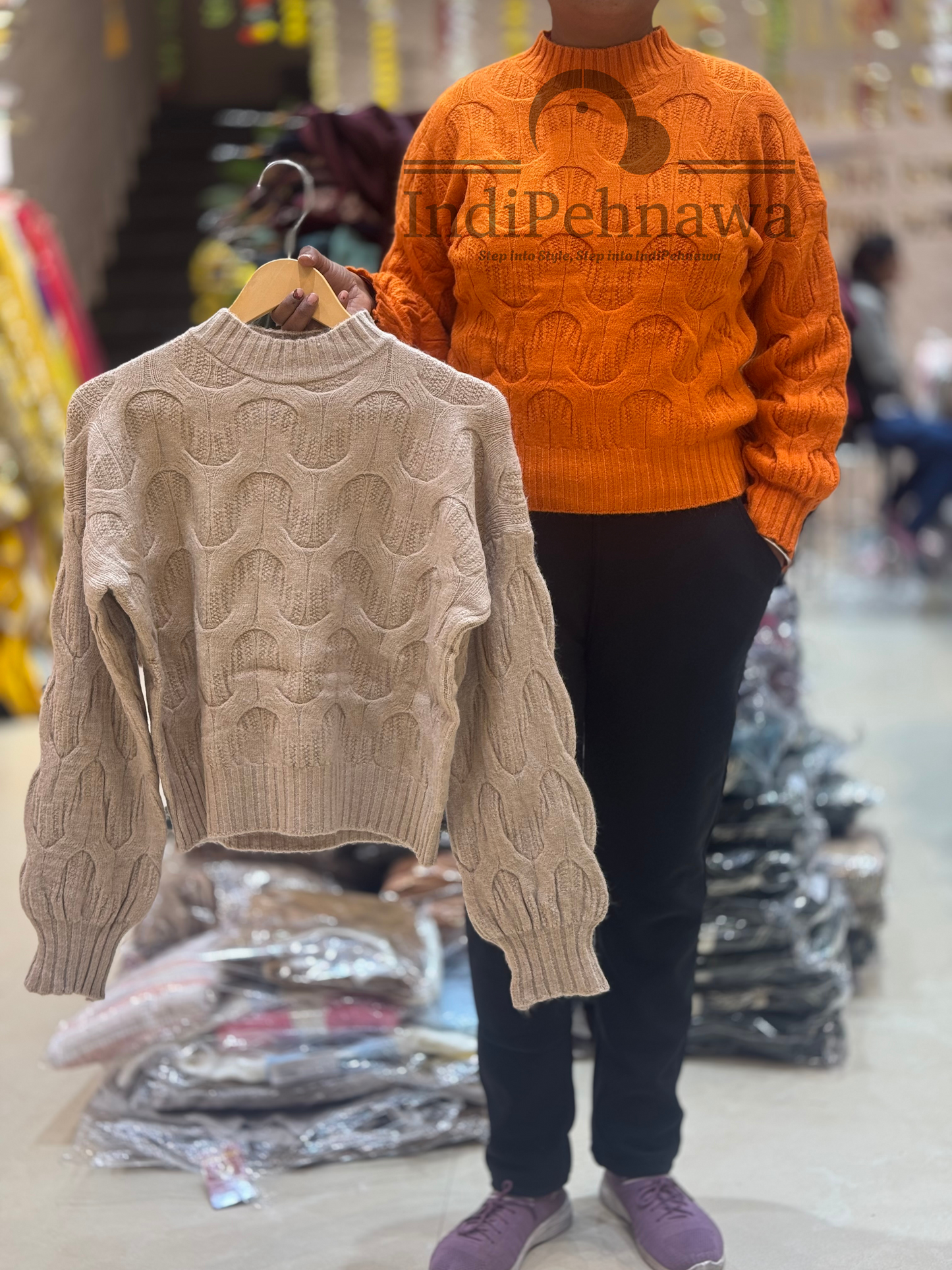Elegant Woolen Knit Top for Women – Stay Warm in Style