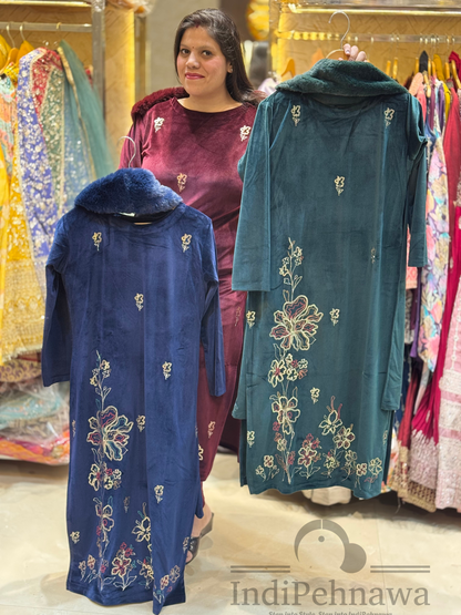 Luxury Velvet Suit with Matching Muffler Shawl – Premium Elegance Redefined