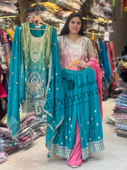 Designer Contrast Suit – Perfect for Party Wear