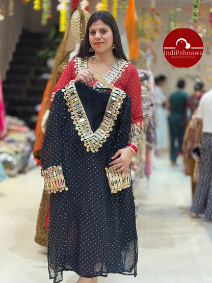 VIRAL 3 PC SET IN GEORGETTE WITH MIRROR WORK