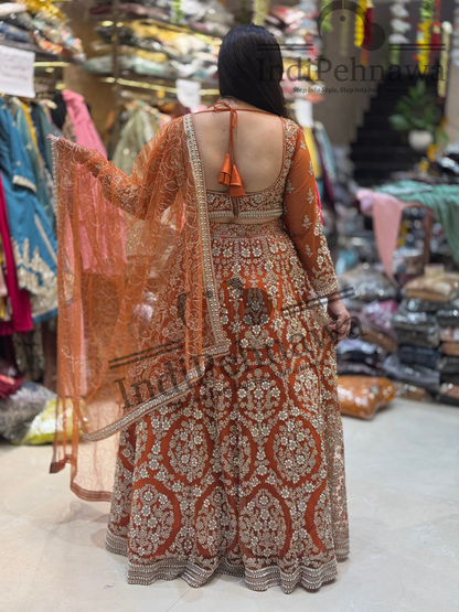 Designer Lehenga with Stunning Pearl, Zari & Tilla Craftsmanship