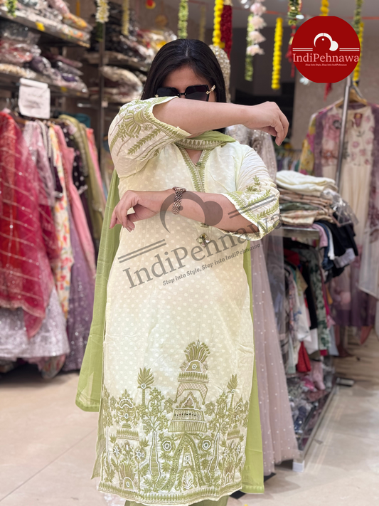 Stylish Indian Suits with Hand Thread Embroidery