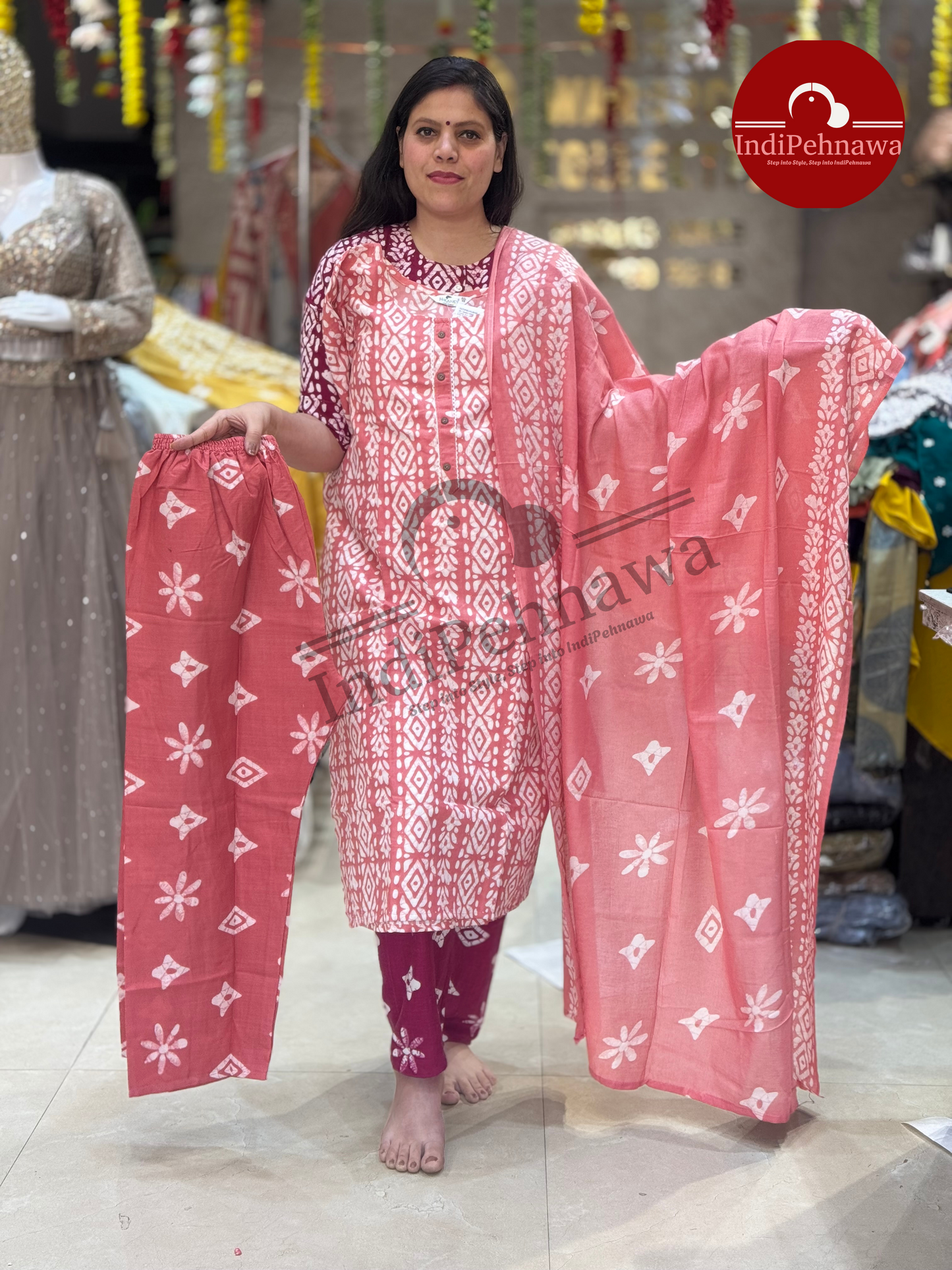 Plus Size Batik Print Suits