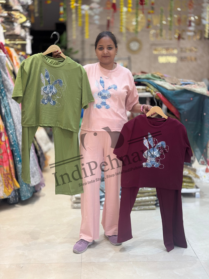 Cotrize Cotton Co-ord Set | Playful Rabbit Print | Trendy & Comfy
