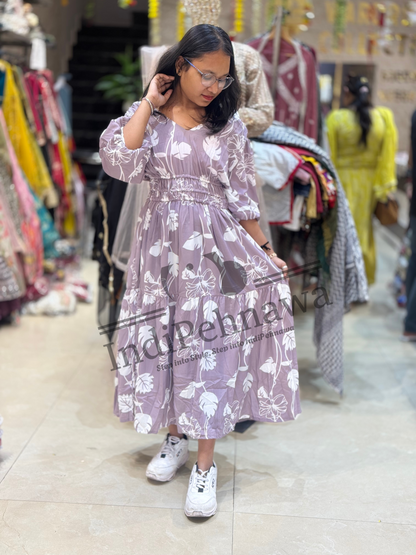 Leave Printed Stylish Frock (Article No -1)