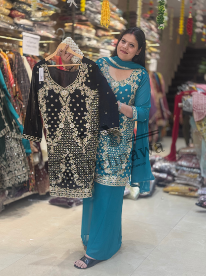 Elegant Heavy Cut Dana Work Party Wear Suit for Wedding Occasions | Indipehnawa