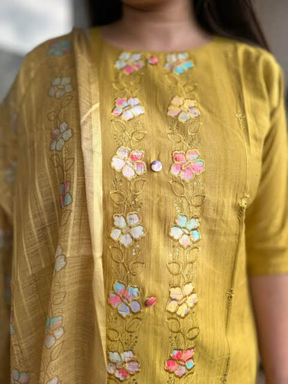 Modal Silk Floral Suit (Style No 1118)