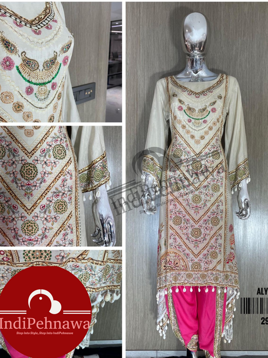 PURE CRAPE EMBROIDED DHOTI ARTICLE IN JALANDHAR PUNJAB