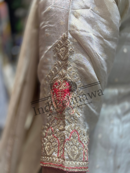 Ivory Gold Festive Suit – Traditional Tilla & Thread Embroidery