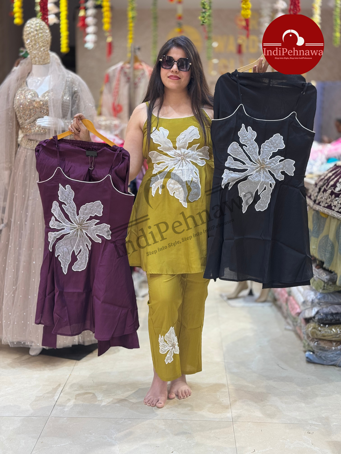 Sleek and stunning sleeveless designer cordset