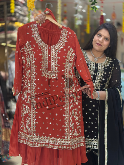 Noor-e-Nazaakat: Handcrafted Mirror Work Pakistani Suit