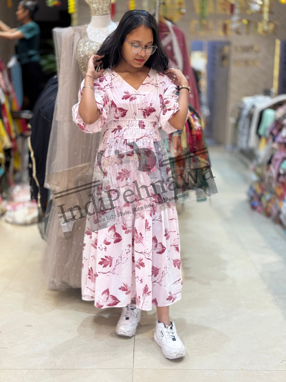 Leave Printed Stylish Frock (Article No -1)