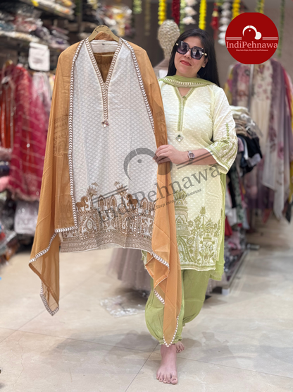 Stylish Indian Suits with Hand Thread Embroidery