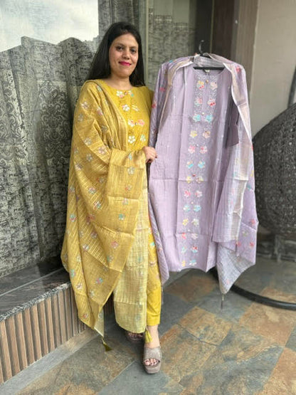 Modal Silk Floral Suit (Style No 1118)