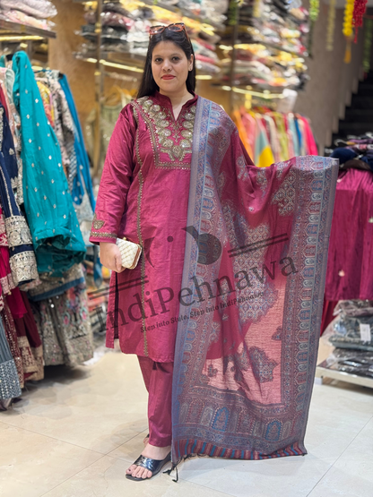 Premium Velvet Swat Suit with Pashmina Heavy Shawl – Luxury Winter Ethnic Wear