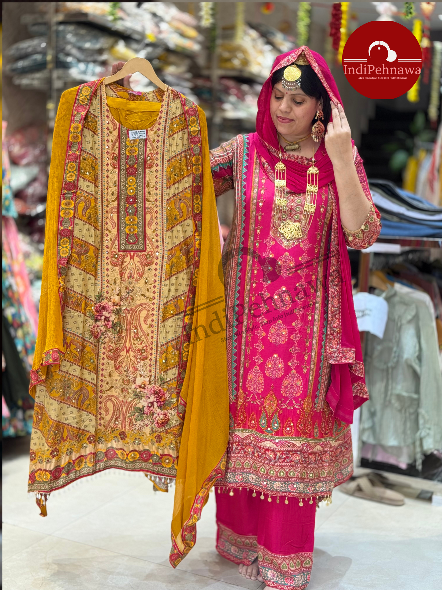 Designer 3-Piece Jawa Suit – A-Line Silhouette with Statement Work