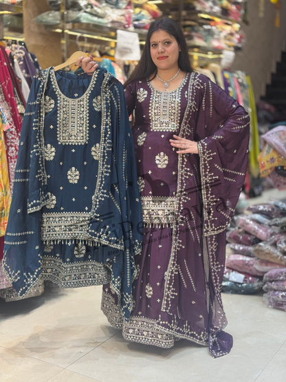 Stunning Chinon Lehenga with Long Choli – A Majestic Look for Every Occasion