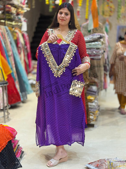 VIRAL 3 PC SET IN GEORGETTE WITH MIRROR WORK