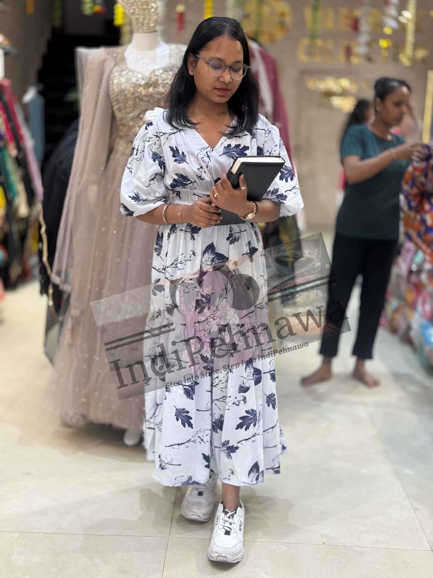Leave Printed Stylish Frock (Article No -1)