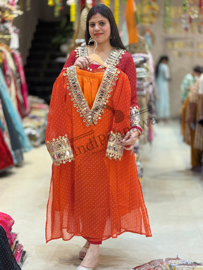 VIRAL 3 PC SET IN GEORGETTE WITH MIRROR WORK