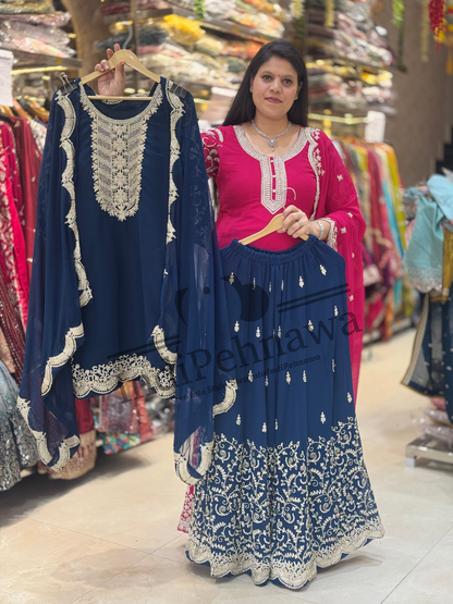 Sitaara Sharara: Starry Elegance with Original Zircon Stones